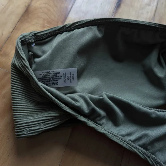 Garage Olive Ribbed Bikini Set - Picture 3 of 4